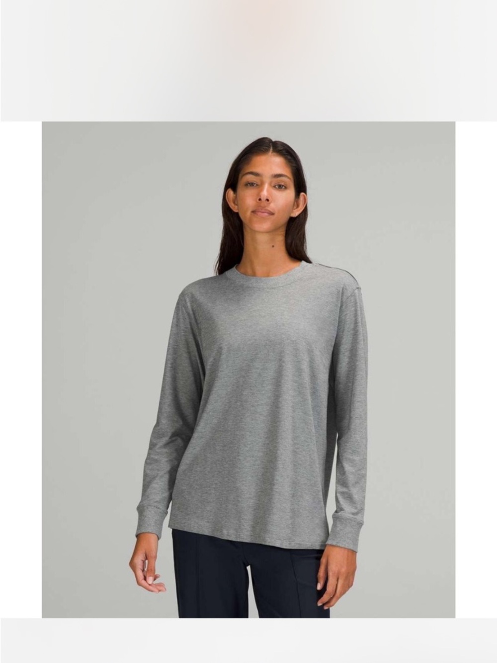 NWOT Size 8 Gray Lululemon All Yours Organic Cotton Long Sleeve Tee (old style)